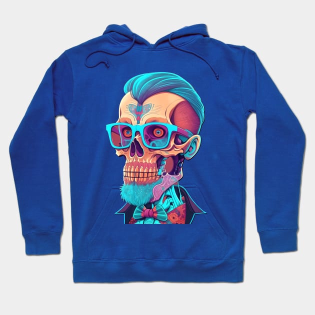 The Nerd Skull Head 1 Hoodie by Peter Awax